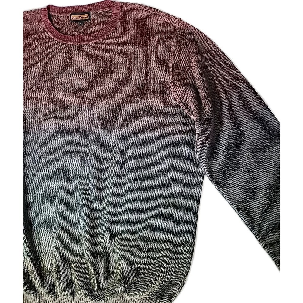 Lenor Romano Luxury Men's Large Merino Wool/Pima Cotton Pullover Sweater Ombre